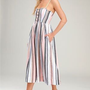 Free People | Lilah stripe pleated dress | X Small